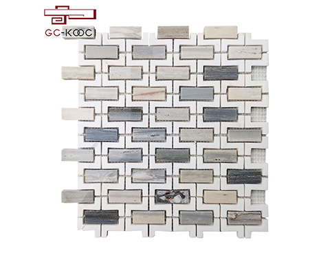 Stone Mosaic Free sample natural texture irregular shape cut by waterjet for wall decoration stone
