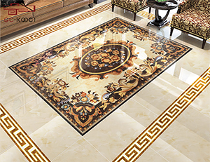 Gold Polished Crystal Decorative Carpet Tiles