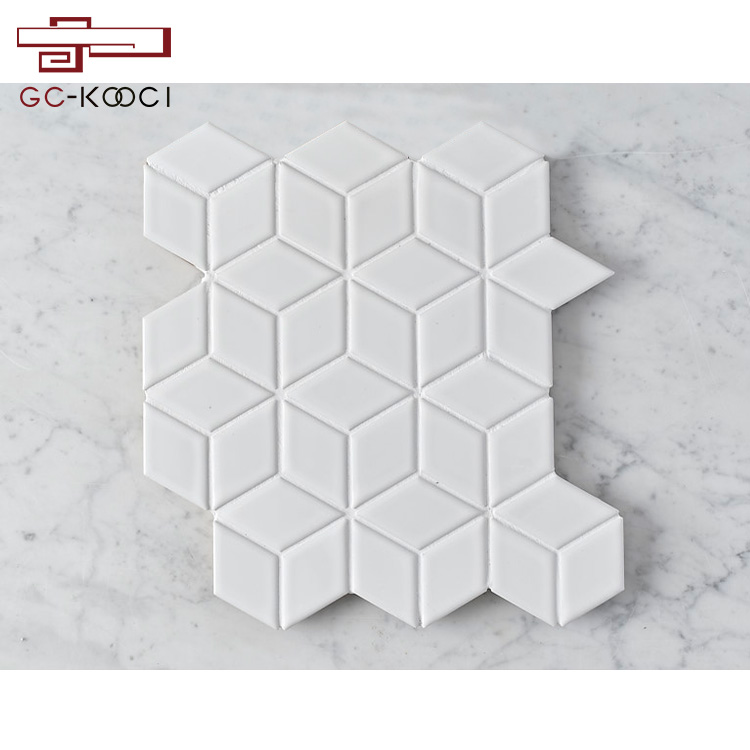  cube white gloss mosaic