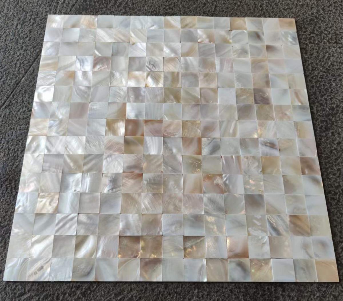 Seamless white jade shell mosaic