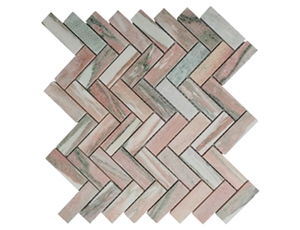 Herringbone fish bone stone mosaic hotel entrance bathroom wall brick living room background wall