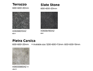 Pietra Carsica & Terrazzo & Slate Series 2CM Thick Non-slip Thick Brick