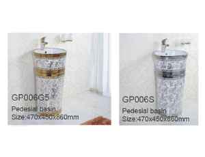 GP006G5/GP006S-European floor-standing ceramic pedestal basin