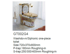 GT002G4&GT002S Washdown/siphonic one-piece golden toilet