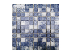 Bathroom Kitchen Inkjet Crystal Glass Mosaic 300x300mm