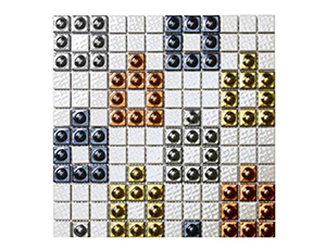 Metal nut arranged ceramic particle mosaic