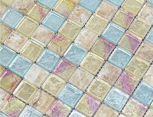 hot melt color mixed color glass mosaic tile outdoor garden swimming pool wall decoration